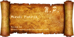 Mundi Patrik névjegykártya